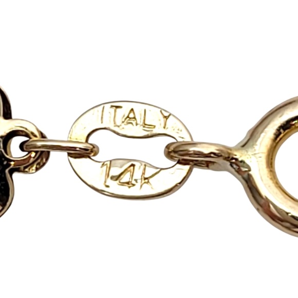 14K Yellow Gold Heart Link Bracelet #21058 - Picture 4 of 6